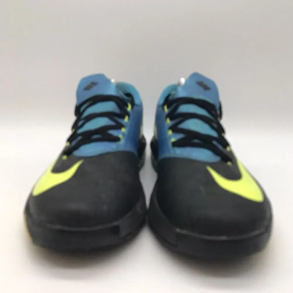 Nike KD VI 6 Athletic Sneakers Youth 5Y Black Volt Blue 599477-006 Kevin Durant
